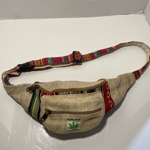 Pure Hemp Fanny Pack Made in Nepal - Picture 1 of 10